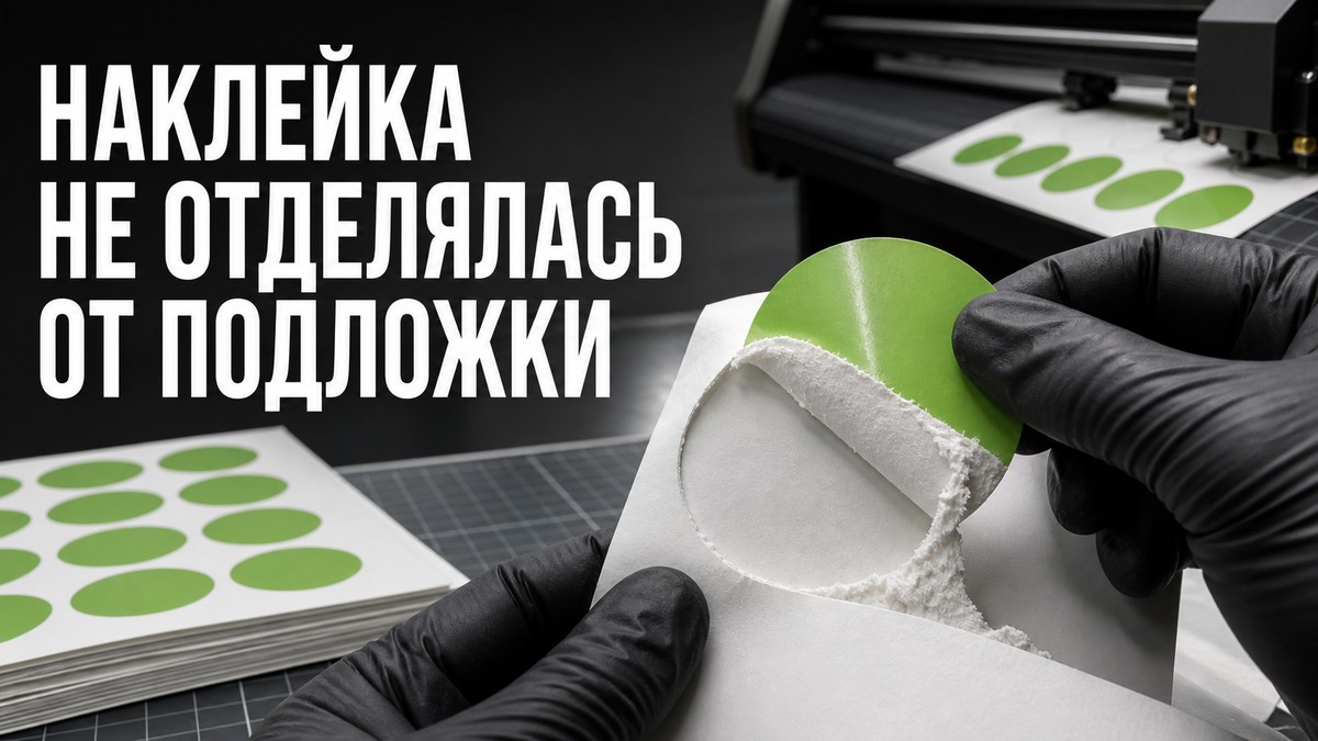 Наклейка снимается вместе с повреждённой бумажной подложкой