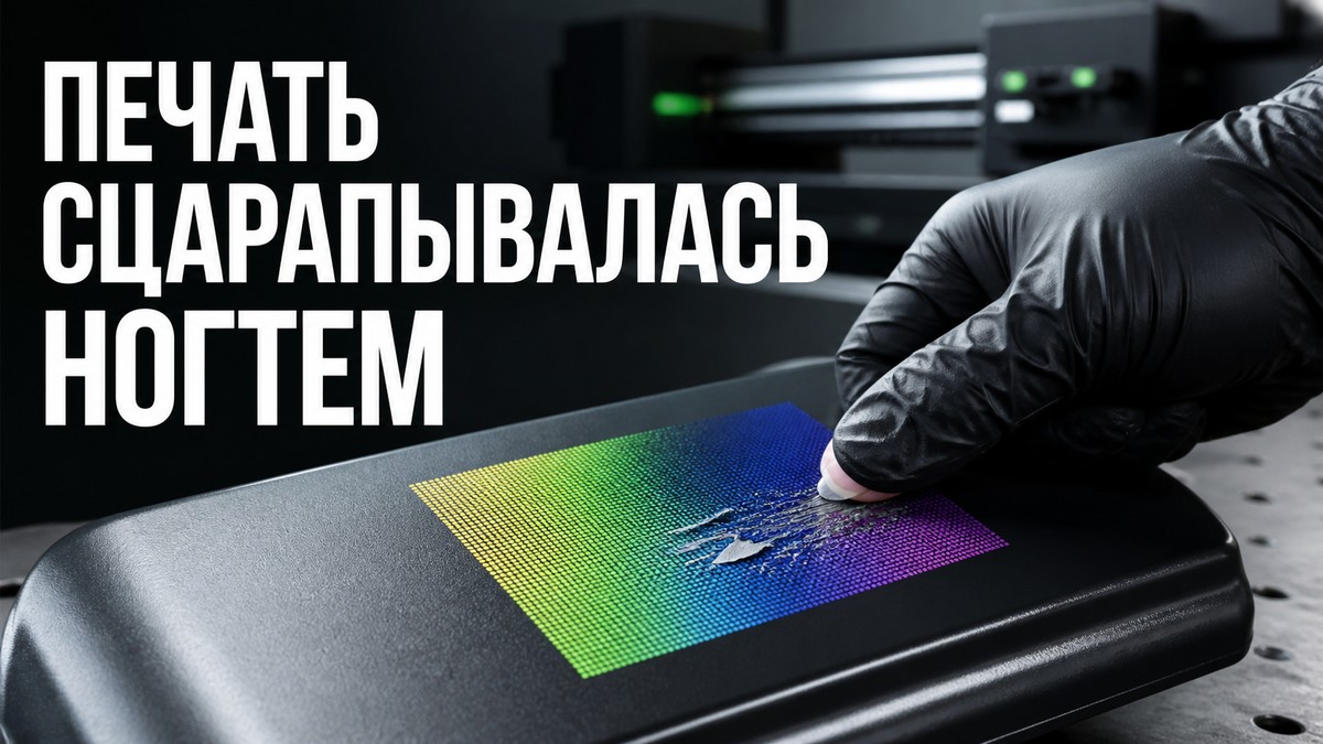 УФ-печать царапается на гладком пластике при проверке ногтем
